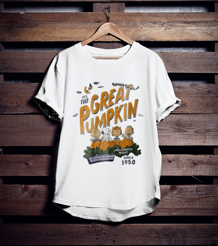 Spooktacular It's The Great Pumpkin Halloween Night Since 1950 Peanuts Charlie Brown Snoopy T-Shirt