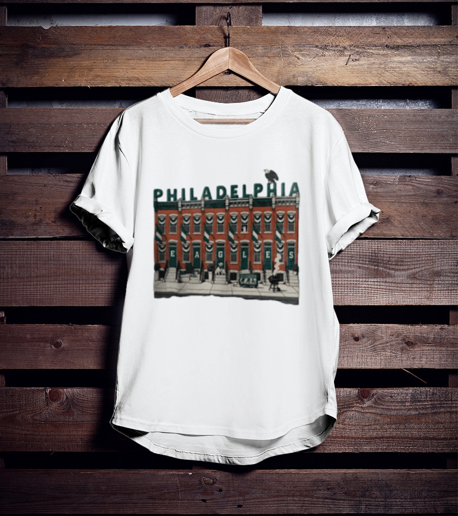 Philadelphia Eagles Birds On The Block Rowhouses T-Shirt