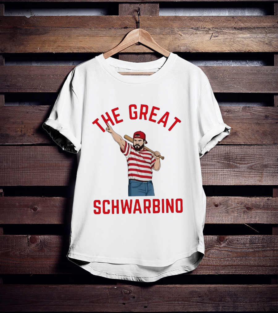 Philadelphia Phillies The Great Schwarbino Baseball Player Stripes And Bat T-Shirt