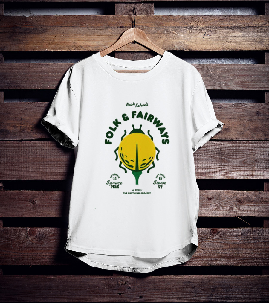 The Busyhead Project Shop 2026 Folk And Fairways Beetle Green Yellow T-Shirt