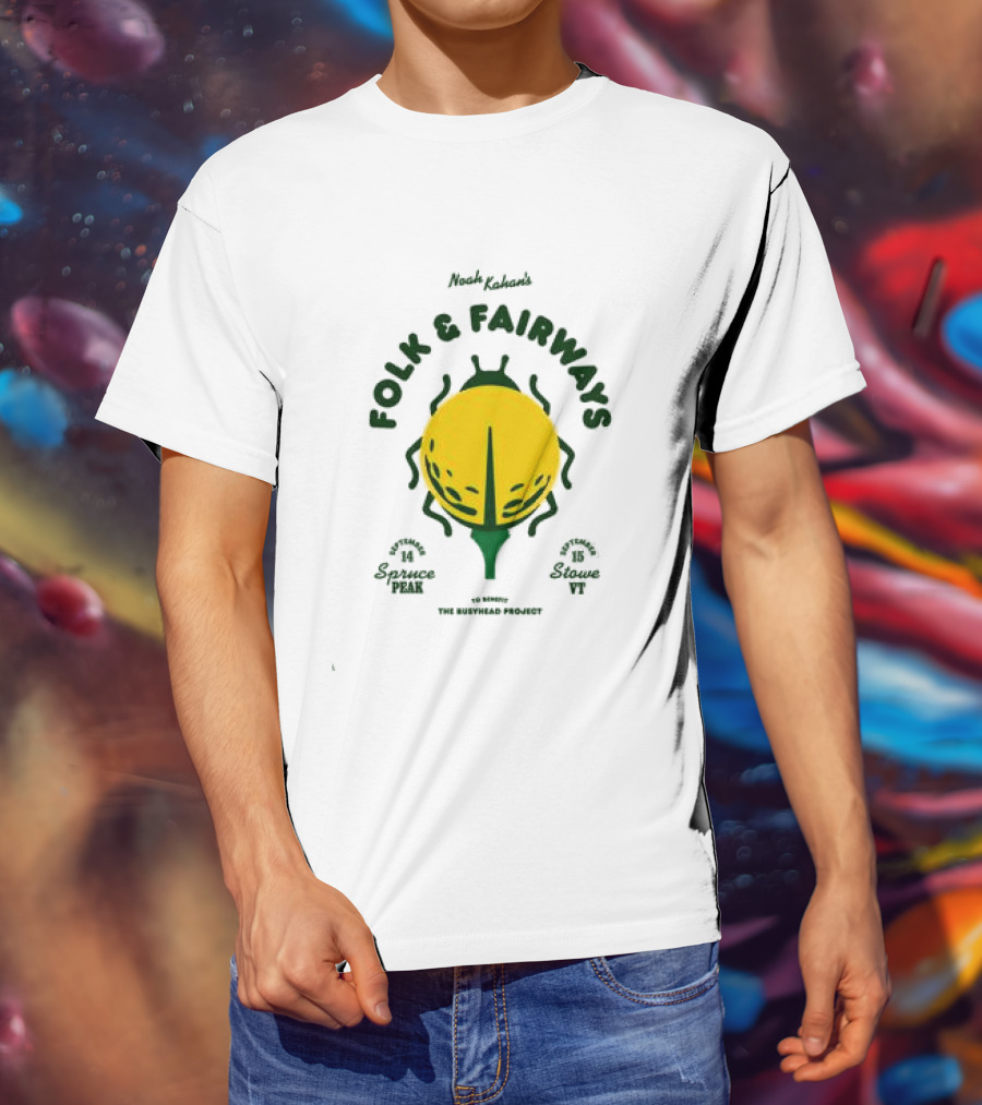 The Busyhead Project Shop 2026 Folk And Fairways Beetle Green Yellow T-Shirt