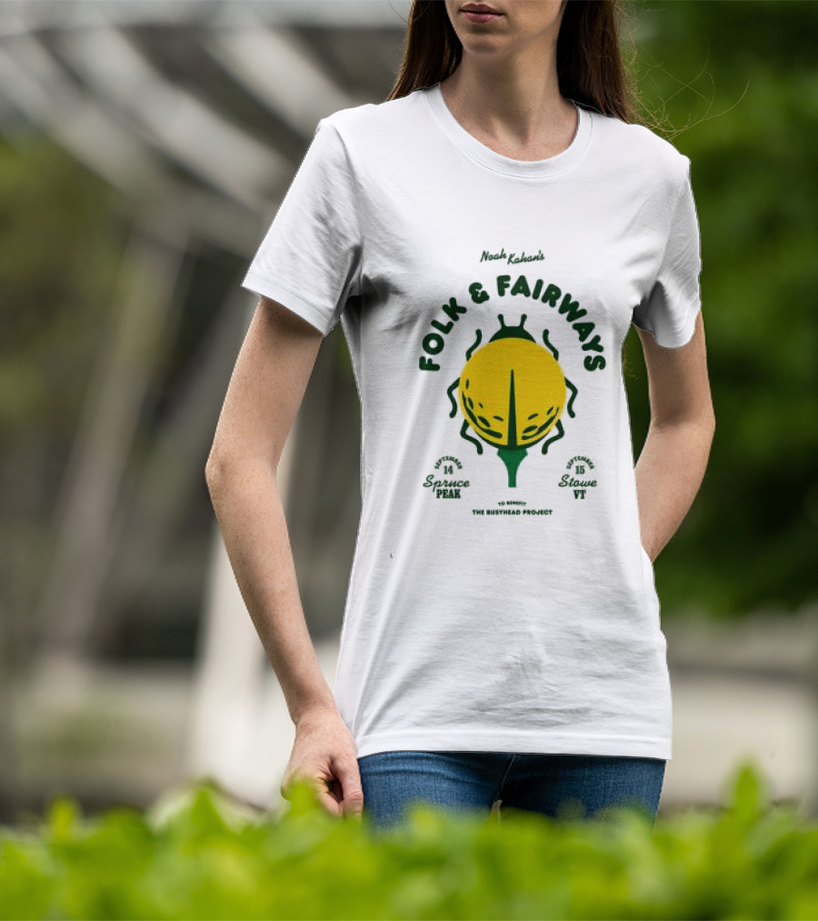 The Busyhead Project Shop 2026 Folk And Fairways Beetle Green Yellow T-Shirt