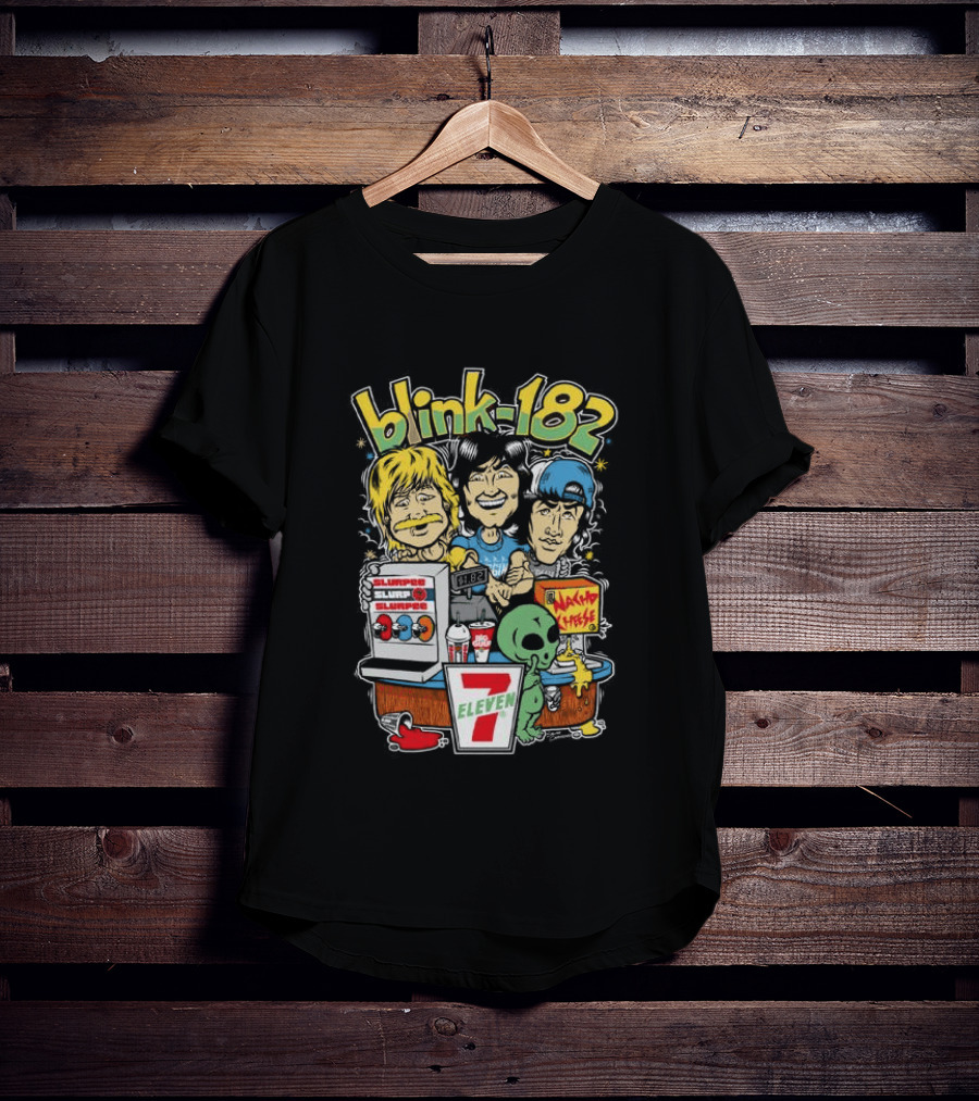 Blink 182 Store 7 Eleven X Blink 182 Take It To Eleven Nacho Fries Slurpee Alien T-Shirt