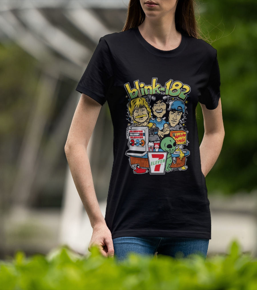 Blink 182 Store 7 Eleven X Blink 182 Take It To Eleven Nacho Fries Slurpee Alien T-Shirt