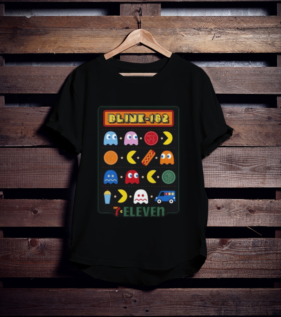 Blink 182 Pac Man 7 Eleven Collaboration Longsleeve Retro Arcade T-Shirt