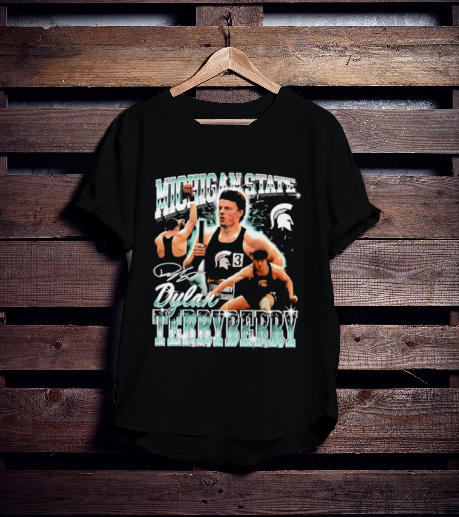 Michigan State Spartans Dylan Terryberry Player Collage T-Shirt