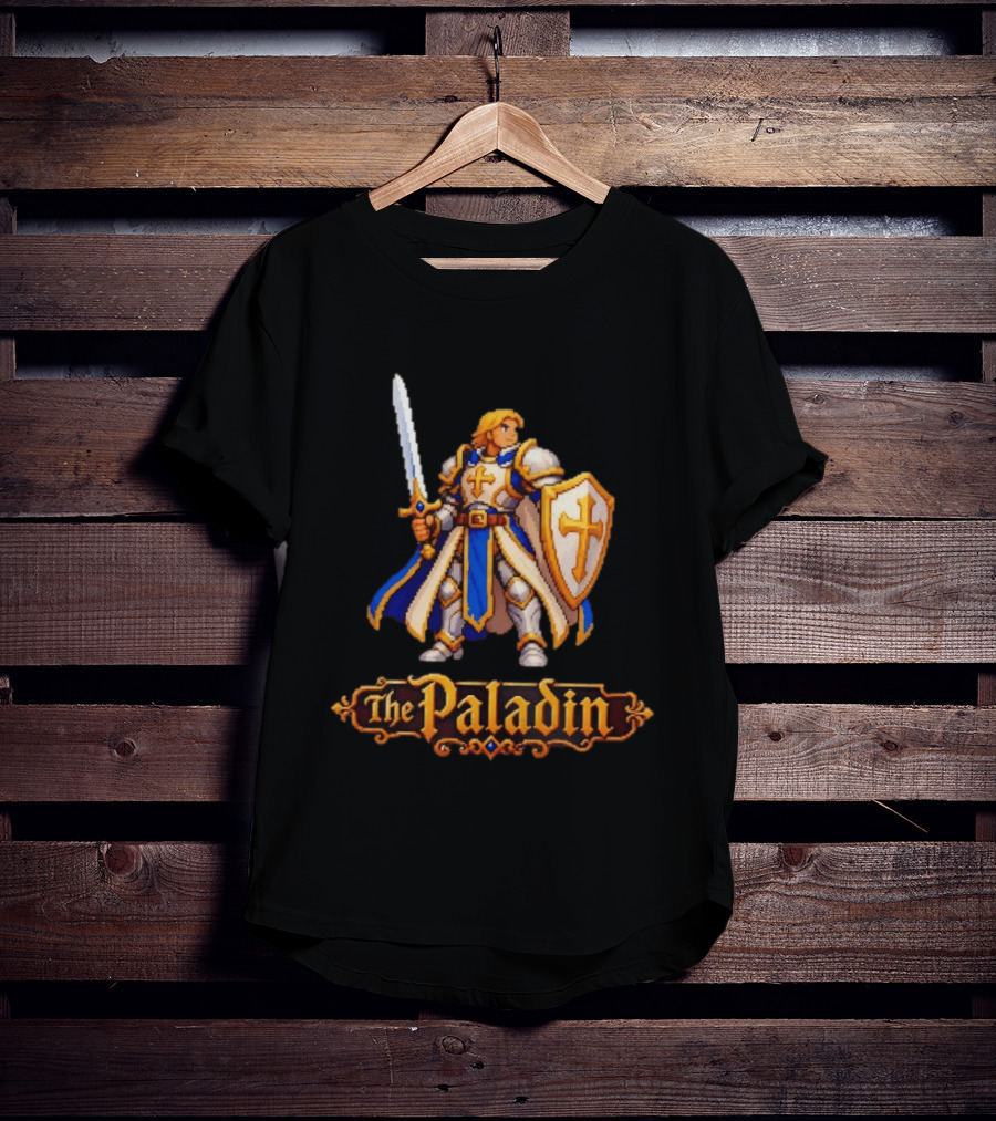 The Paladin Retro 16 Bit Game Warrior T-Shirt