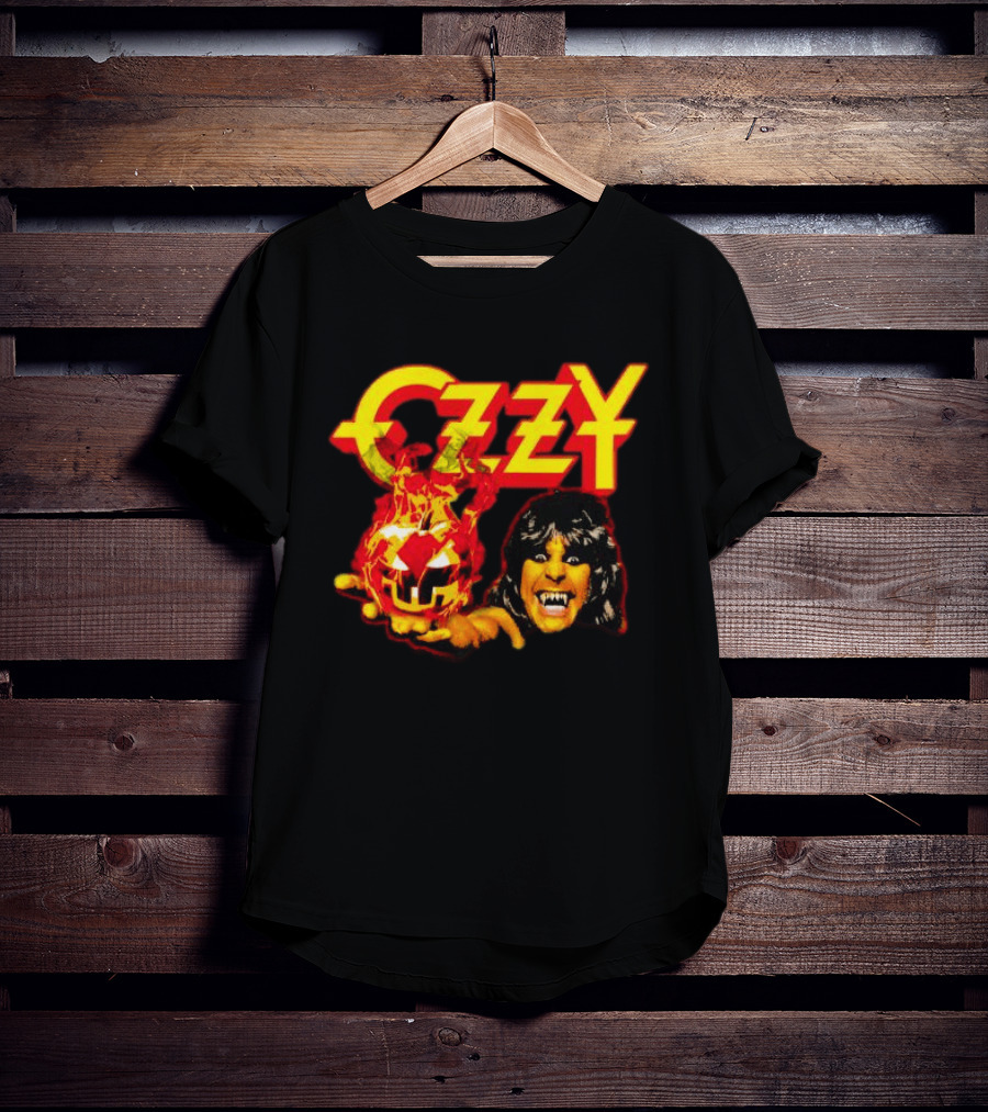 Ozzy Osbourne Halloween Pumpkin Fiery Face T-Shirt