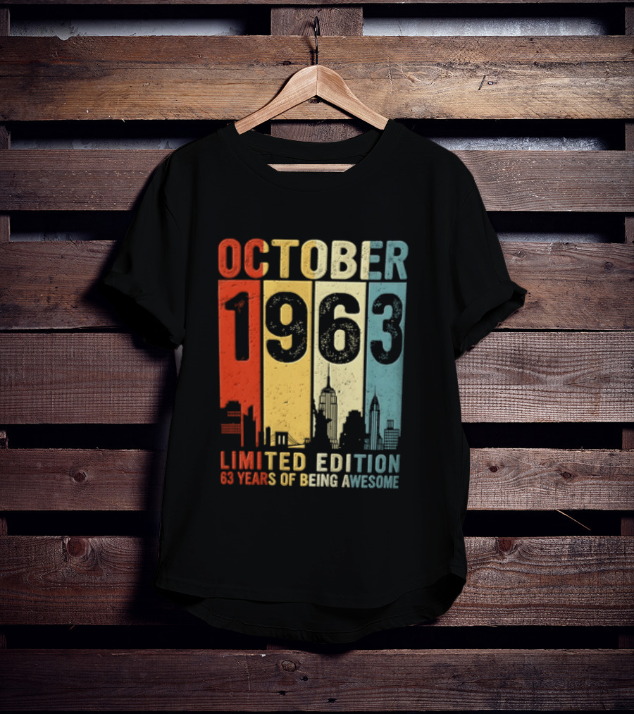 October 1963 Limited Edition 60 Years Of Being Awesome New York City Skyline T-Shirt