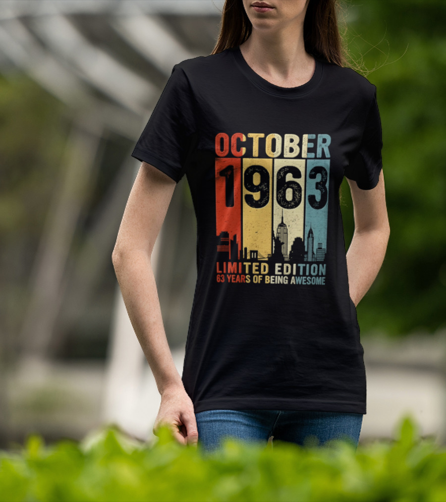 October 1963 Limited Edition 60 Years Of Being Awesome New York City Skyline T-Shirt
