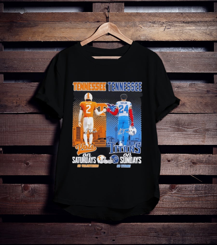Tennessee Volunteers On Saturdays Go Volunteers Tennessee Titans On Sundays Go Titans T-Shirt