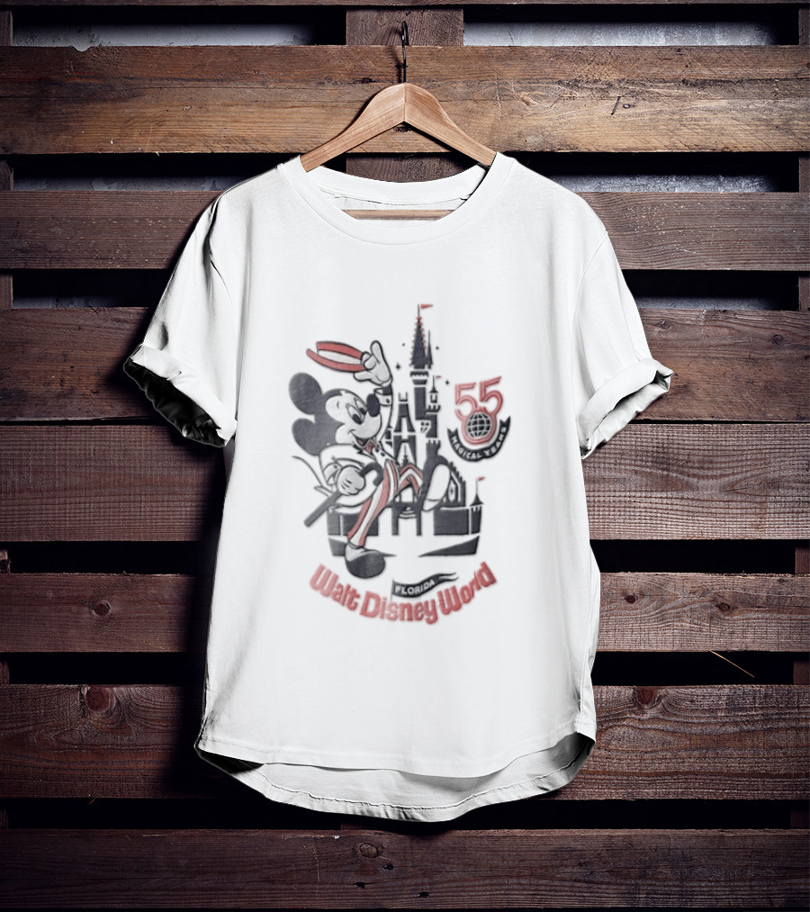 Walt Disney World Mickey Mouse 55 Magical Years Tipping Hat Castle T-Shirt