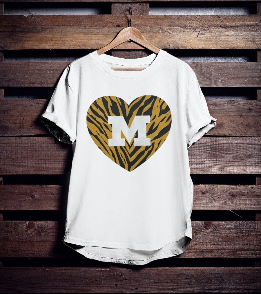 Mizzou Heart M Tiger Stripes Bold Spirit T-Shirt