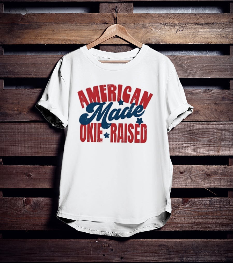 American Made Okie Raised Stars Vintage Appeal T-Shirt