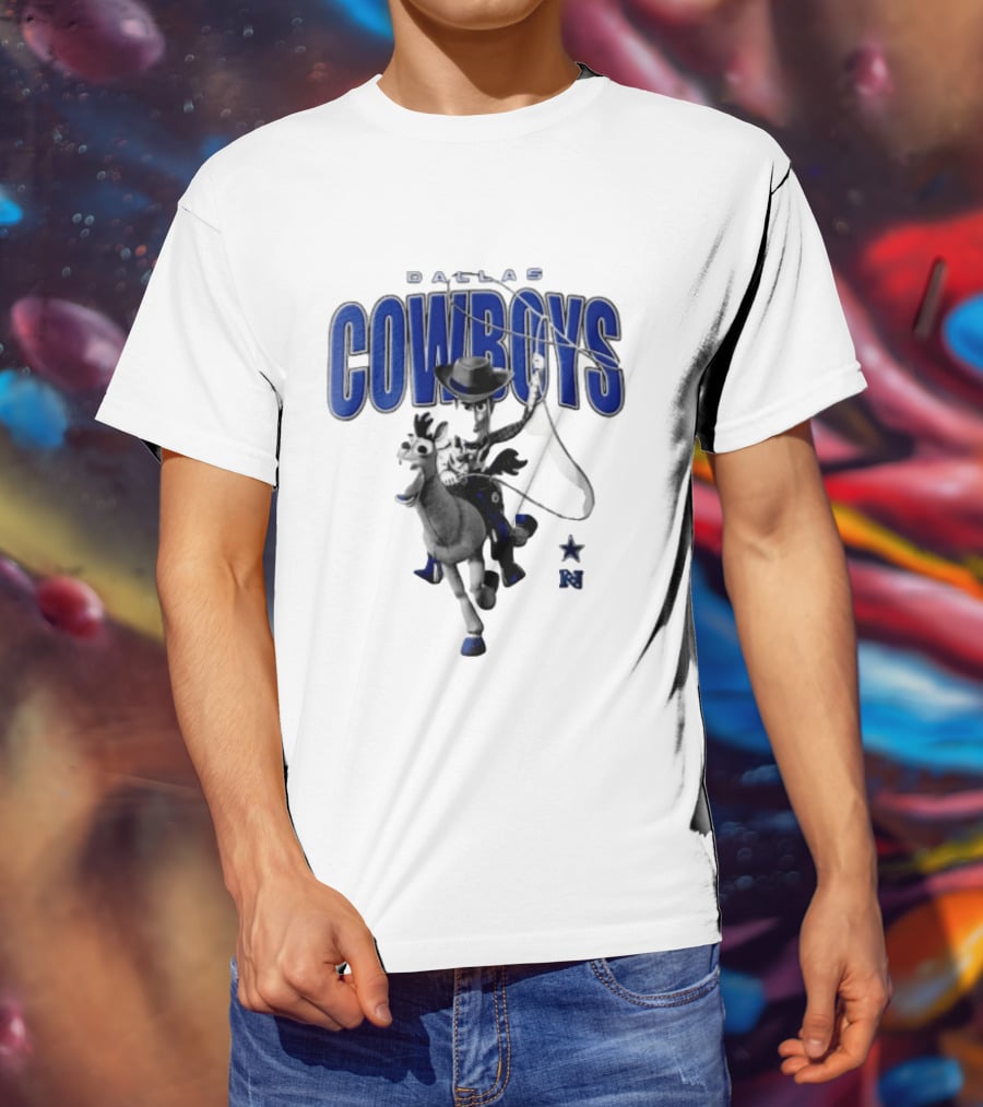 Dallas Cowboys Woody Bullseye Lasso Cartoon NFL Toy T-Shirt