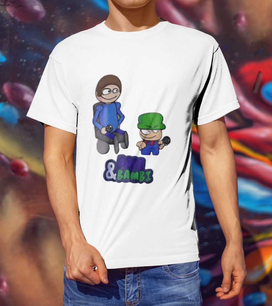 Dave And Bambi Characters Holding Microphones Cartoon T-Shirt