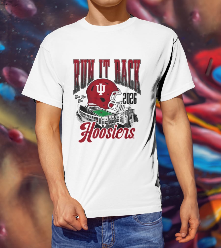 Run It Back Hoosiers Football Helmet 2026 Indiana University T-Shirt