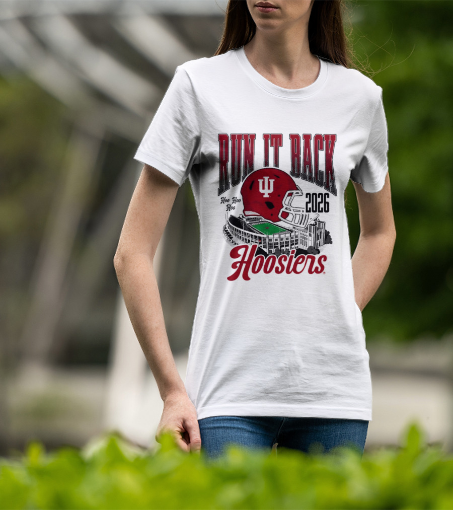 Run It Back Hoosiers Football Helmet 2026 Indiana University T-Shirt