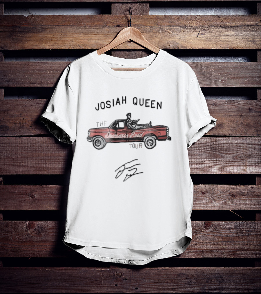 Josiah Queen The Damascus Road Tour Man Playing Guitar In Pickup Truck T-Shirt