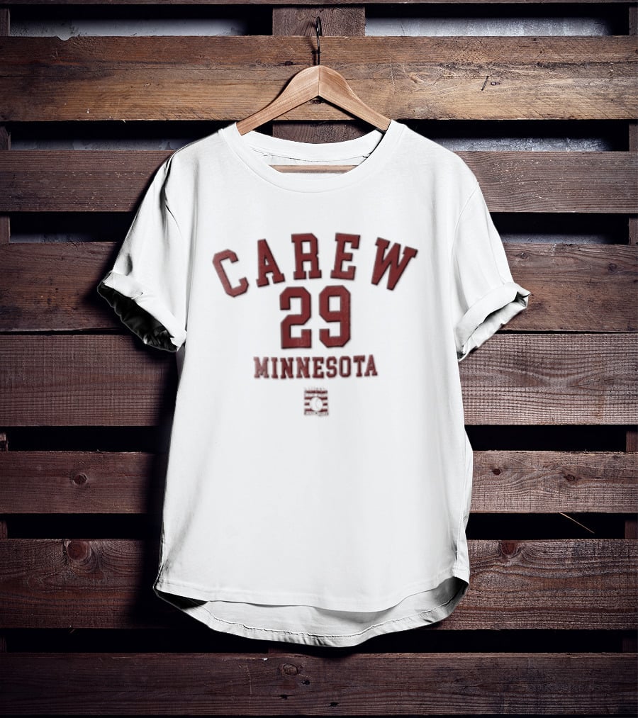Minnesota Twins Carew 29 Baseball Hall Of Fame Jersey Lettering T-Shirt