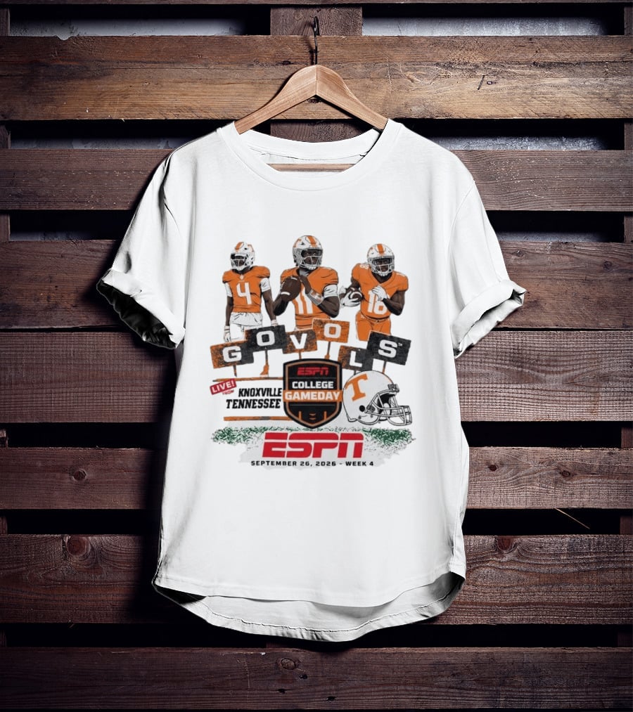 Gameday Knoxville Tennessee Go Vols ESPN College Football September 26 2026 Week 4 T-Shirt