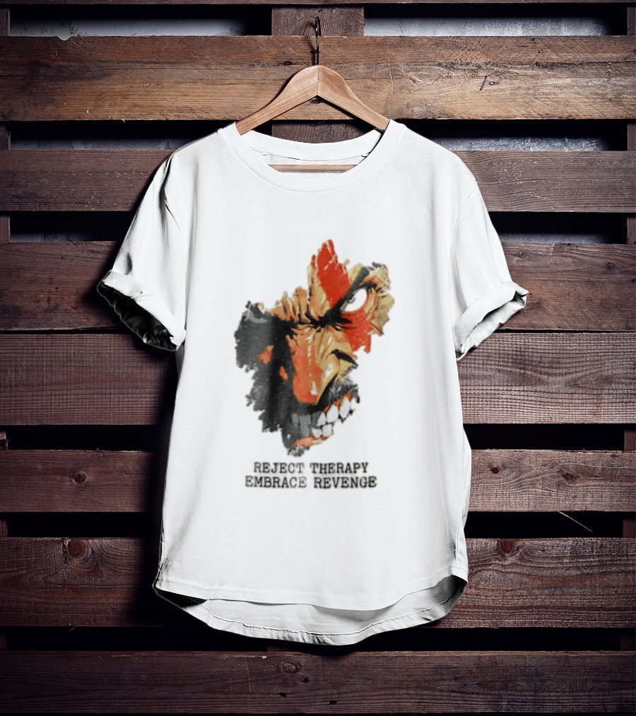 Reject Therapy Embrace Revenge Kratos Angry Bearded Man Red Tattoo God Of War T-Shirt