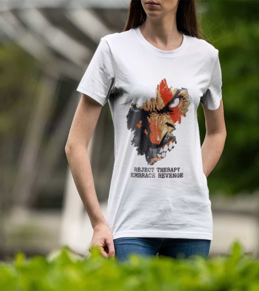 Reject Therapy Embrace Revenge Kratos Angry Bearded Man Red Tattoo God Of War T-Shirt
