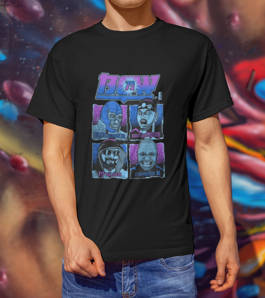 BCW 73 Blue Demon Jr Johnathan Preston PJ Black Famous B T-Shirt