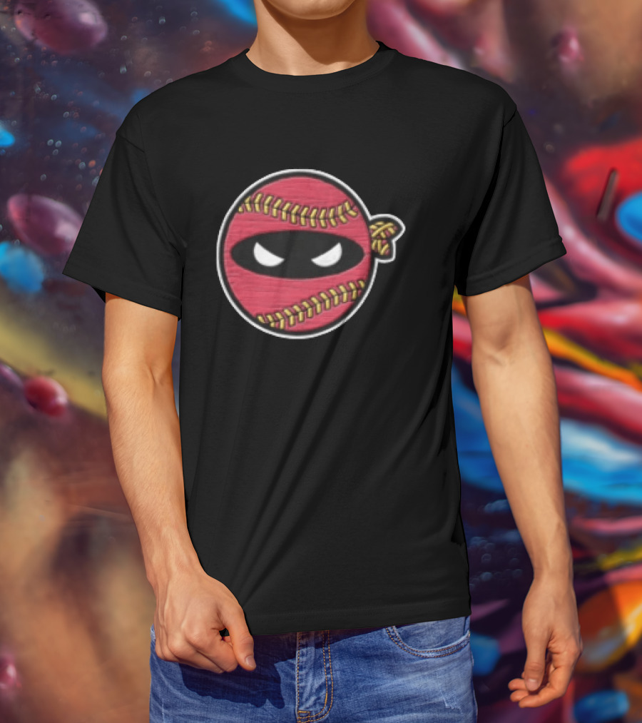 Boto Wear Red Baseball Mask Ninja Face T-Shirt