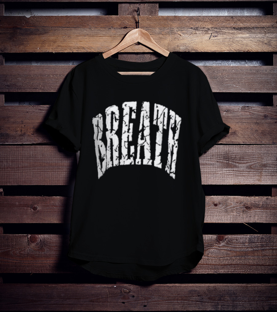 Breathe Distressed Lettering Arch T-Shirt