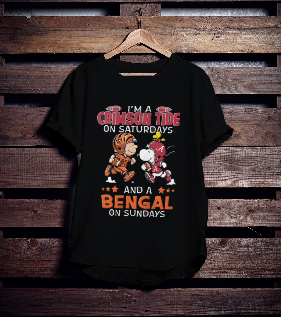 I Am A Crimson Tide On Saturdays And A Bengal On Sundays Football Rivalry Fan Spirit T-Shirt