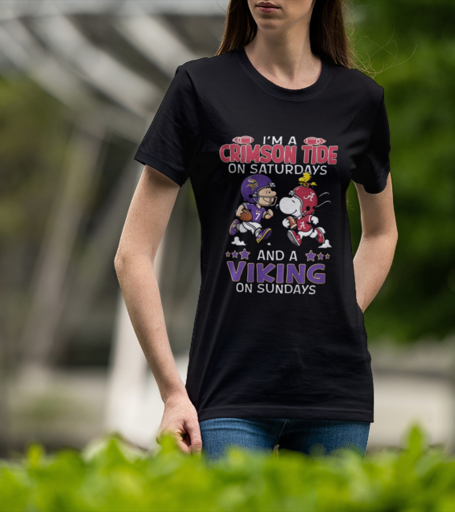 I'm A Crimson Tide On Saturdays Viking On Sundays T-Shirt
