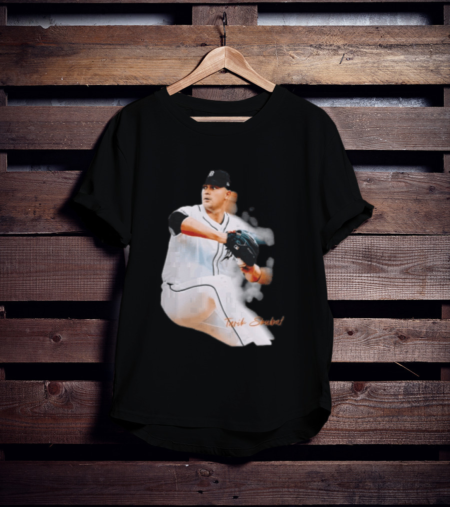 Detroit Tigers Tarik Skubal Pitcher Action Baseball T-Shirt