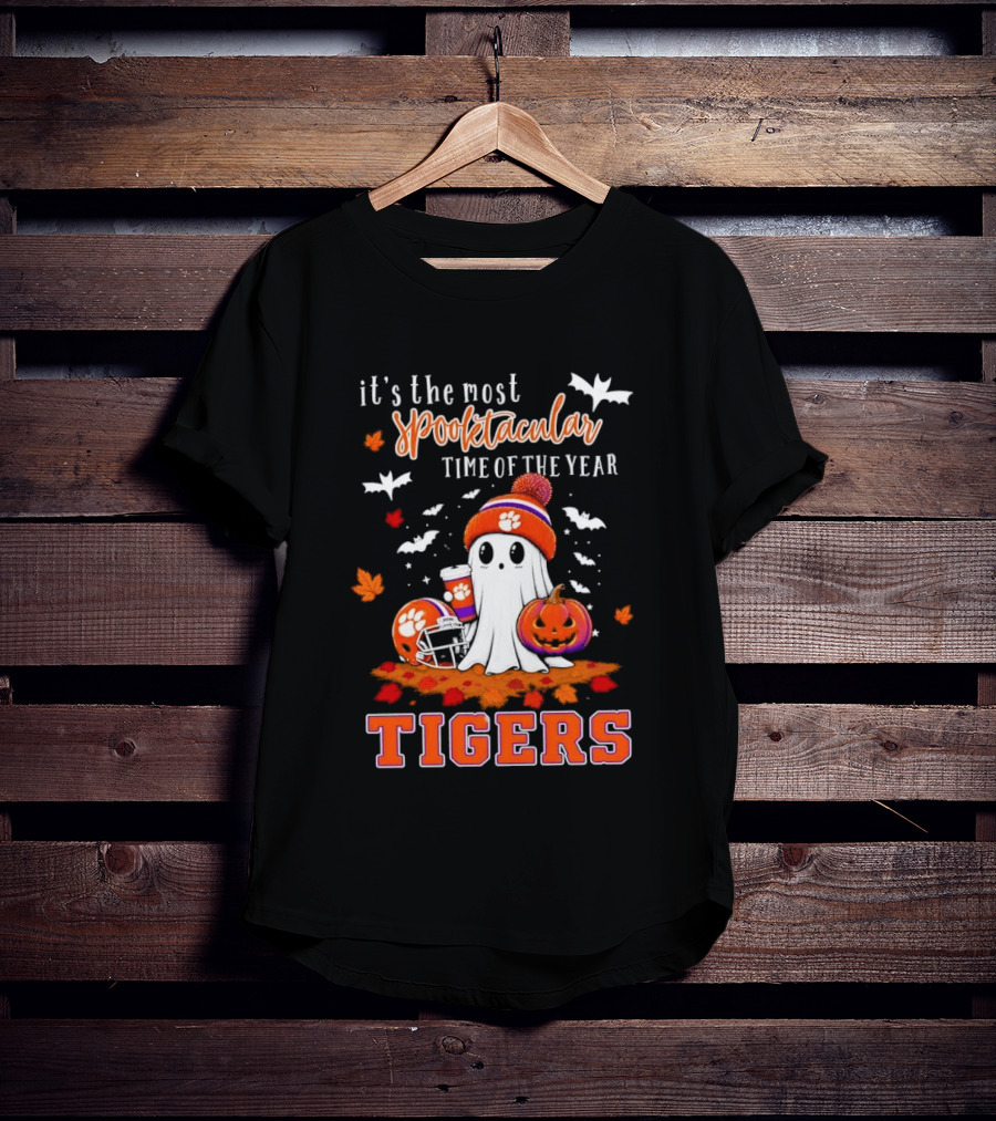 Tiger's Most Spooktacular Halloween Time With Ghost And Pumpkins T-Shirt
