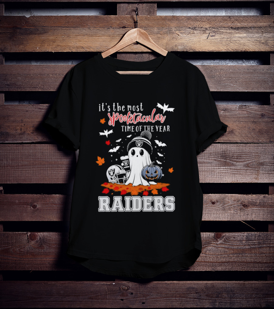 It's The Most Spooktacular Time Of The Year Raiders Halloween Ghost Pumpkin T-Shirt