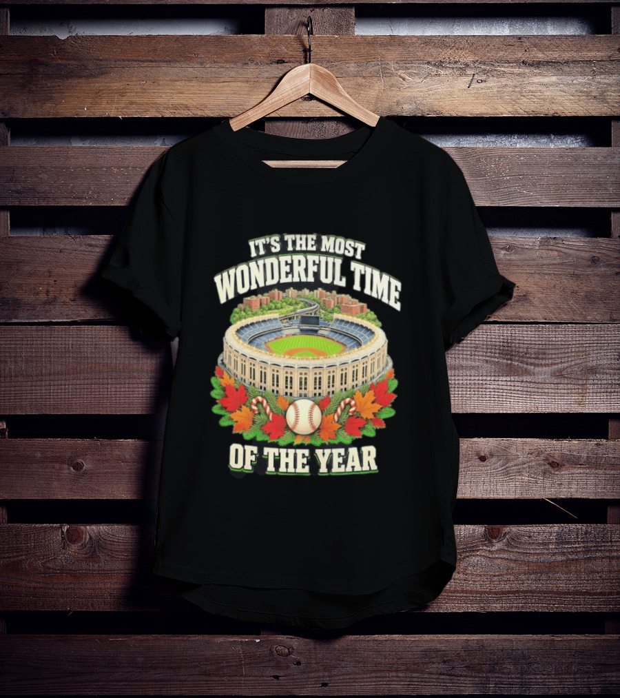 It's The Most Wonderful Time New York Yankee Stadium Baseball Holiday Season T-Shirt