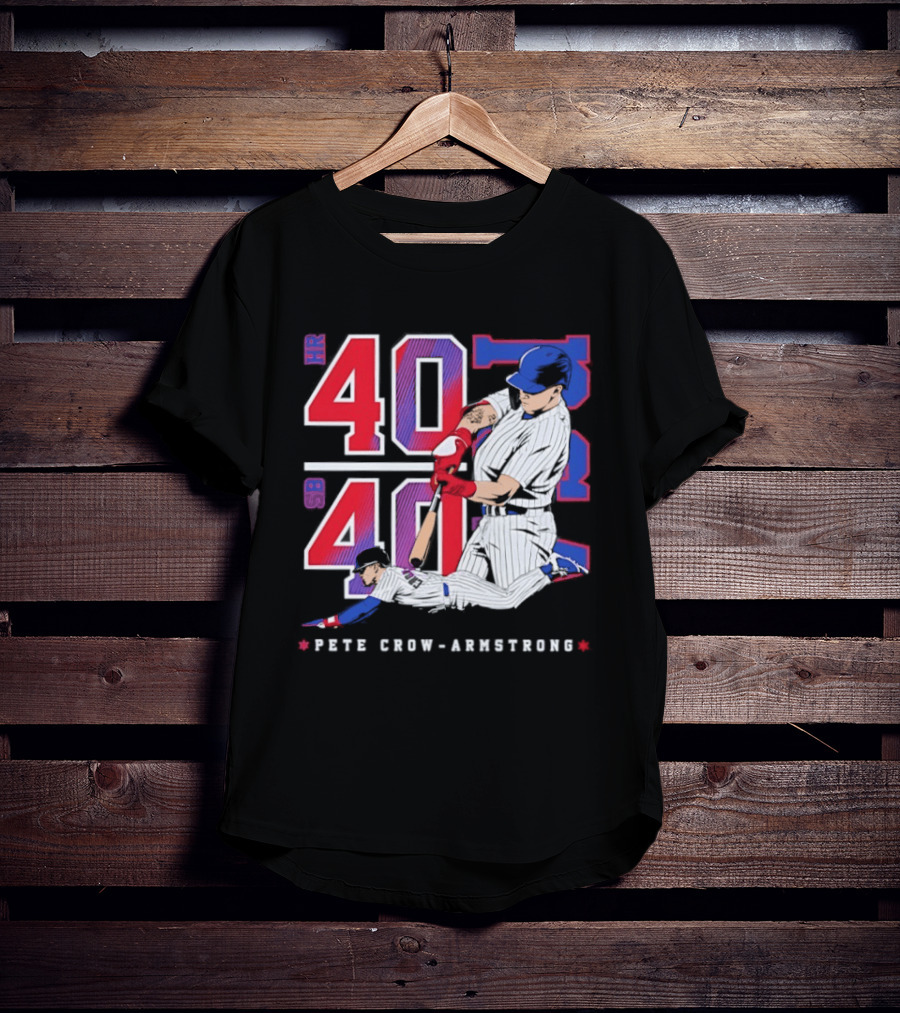 Pete Crow Armstrong 40 40 HR SB Club Chicago Cubs Players T-Shirt