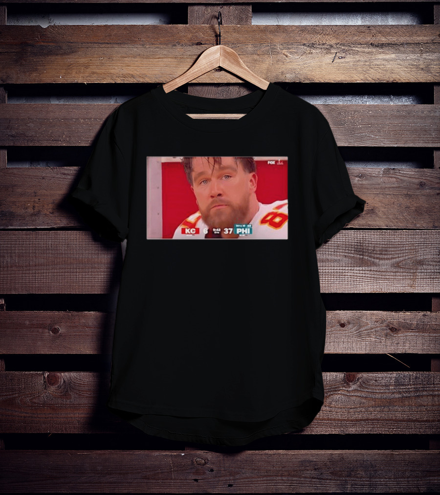 Kelce's Face Disappointment KC 6 PHI 37 NFL Football Game Loss T-Shirt