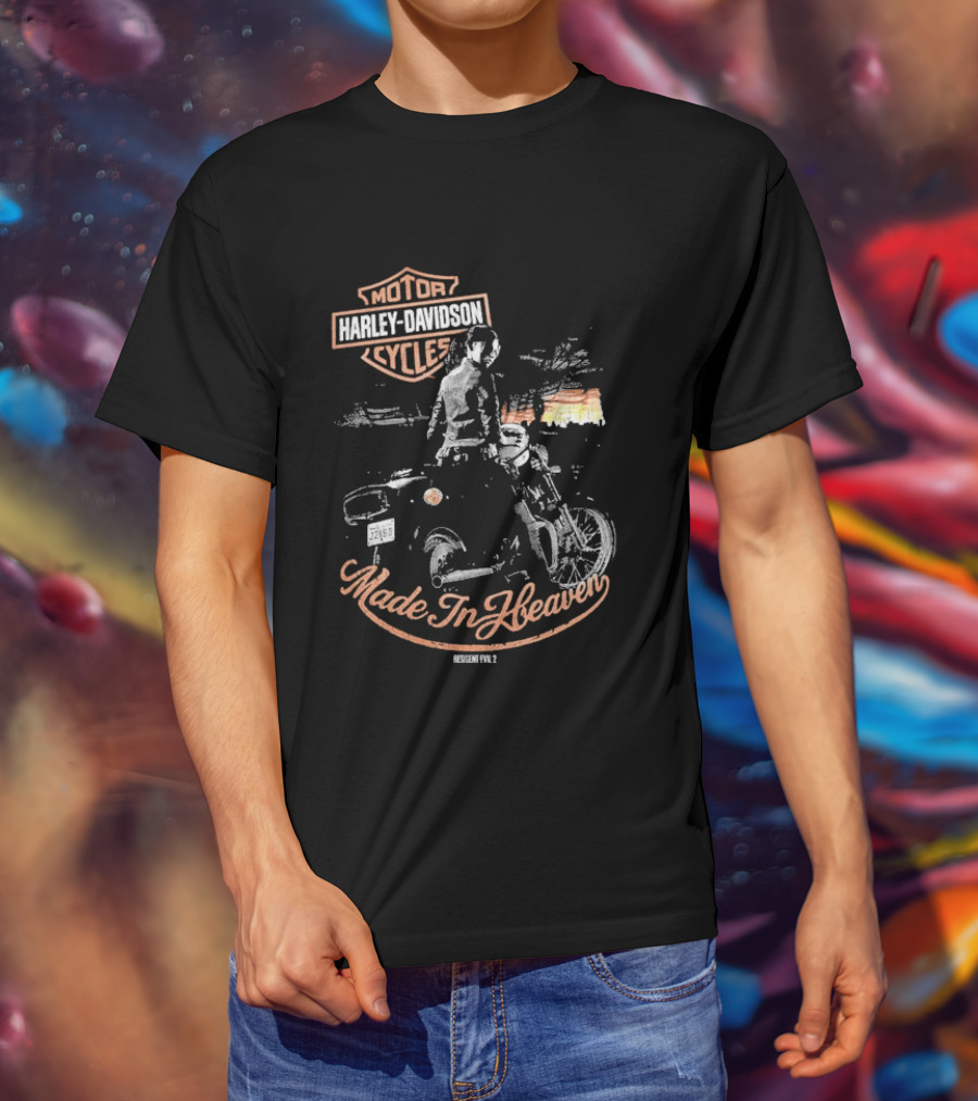 Harley Davidson Motor Cycles Made In Heaven Retro Style Biker Adventure T-Shirt