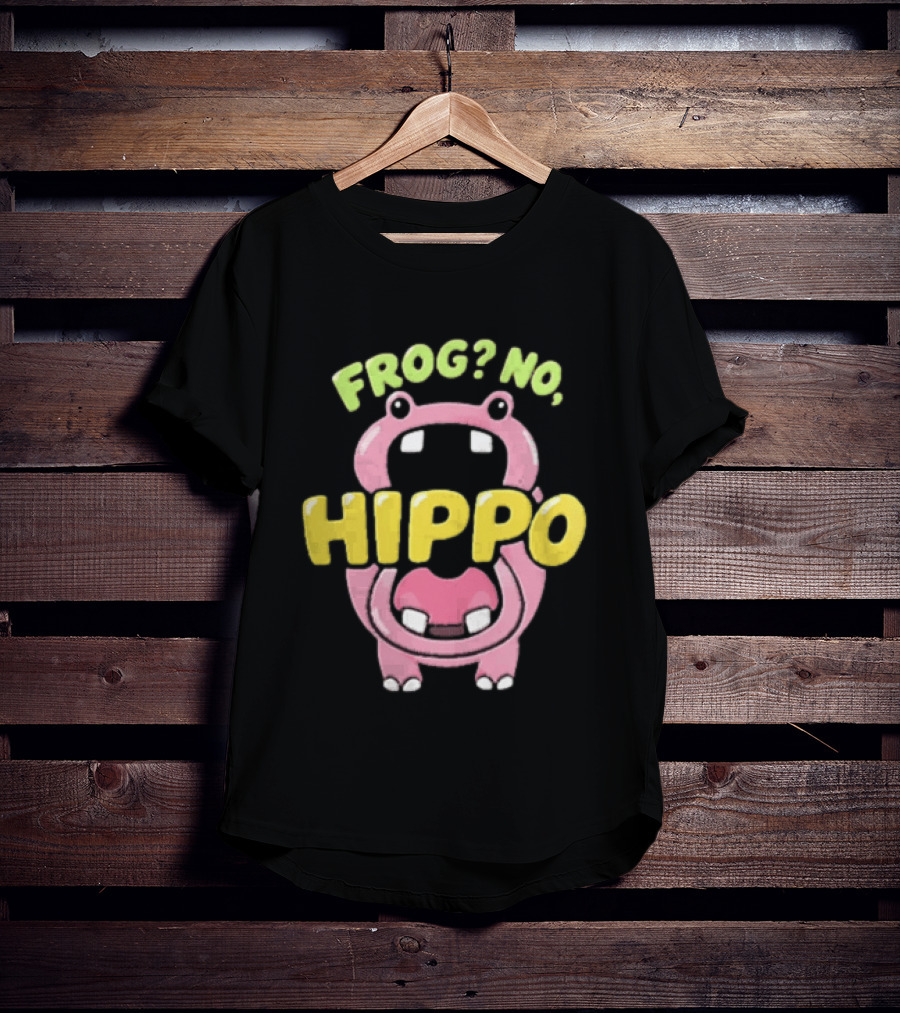 Frog No Hippo Pink Character Cartoon Playful T-Shirt