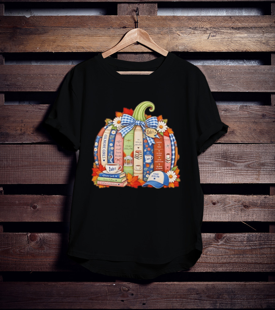 Gilmore Girls Pumpkin Stars Hollow Luke's Coffee Autumn Cozy Bookish Vibes T-Shirt
