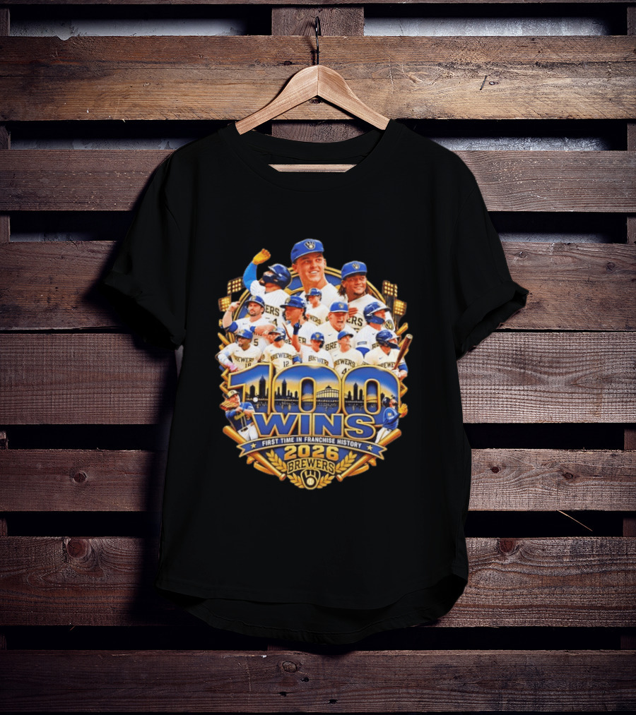 Milwaukee Brewers 100 Wins First Time In Franchise History 2026 Celebration T-Shirt