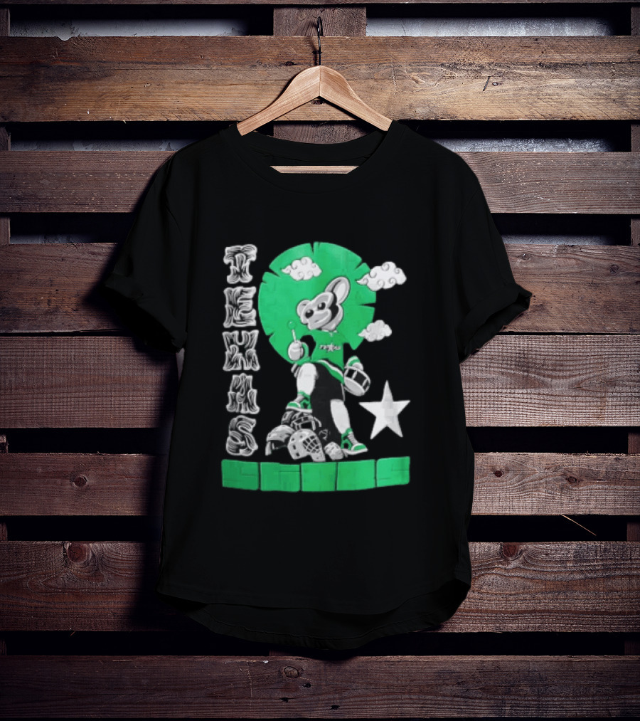 Texas Stars Lollipop Drum Helmets Figures T-Shirt