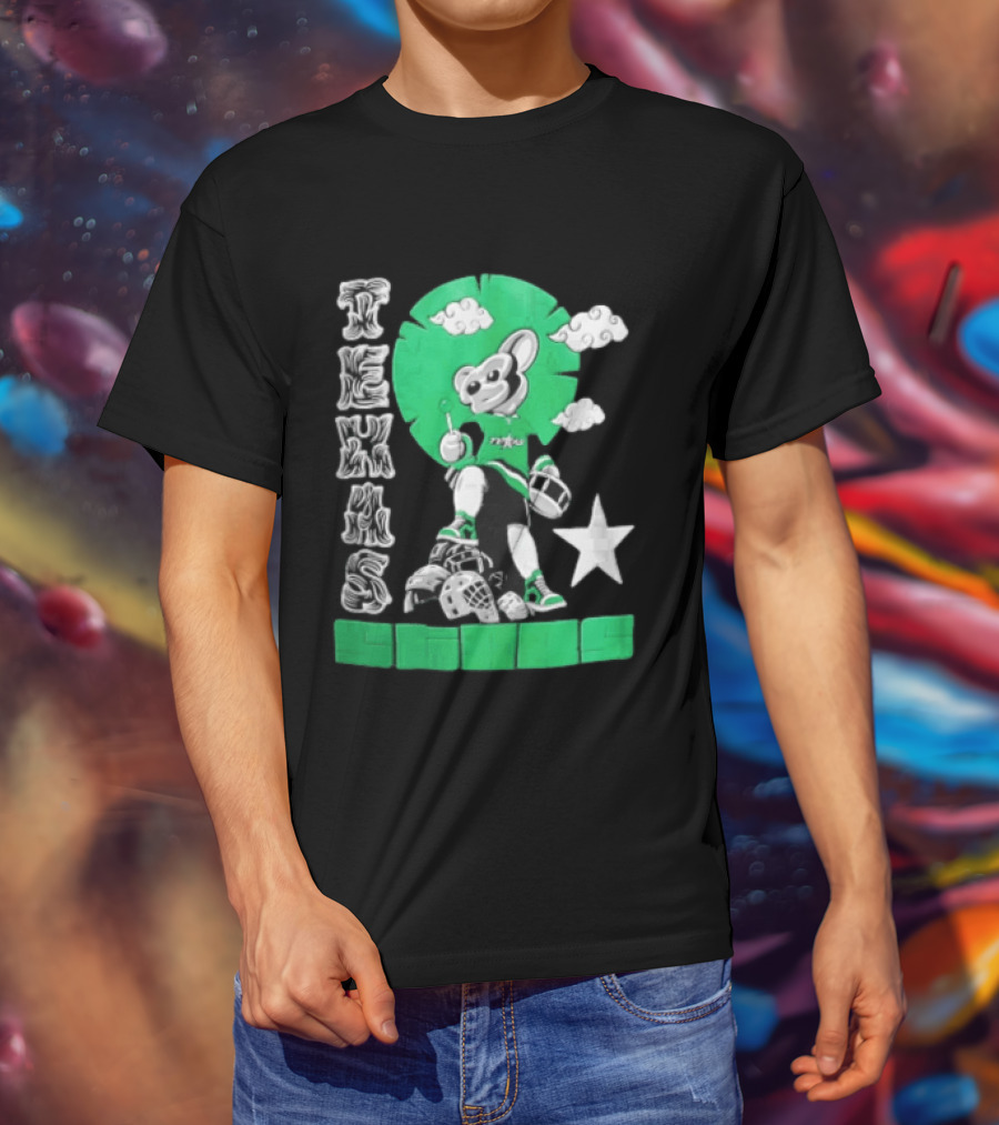 Texas Stars Lollipop Drum Helmets Figures T-Shirt
