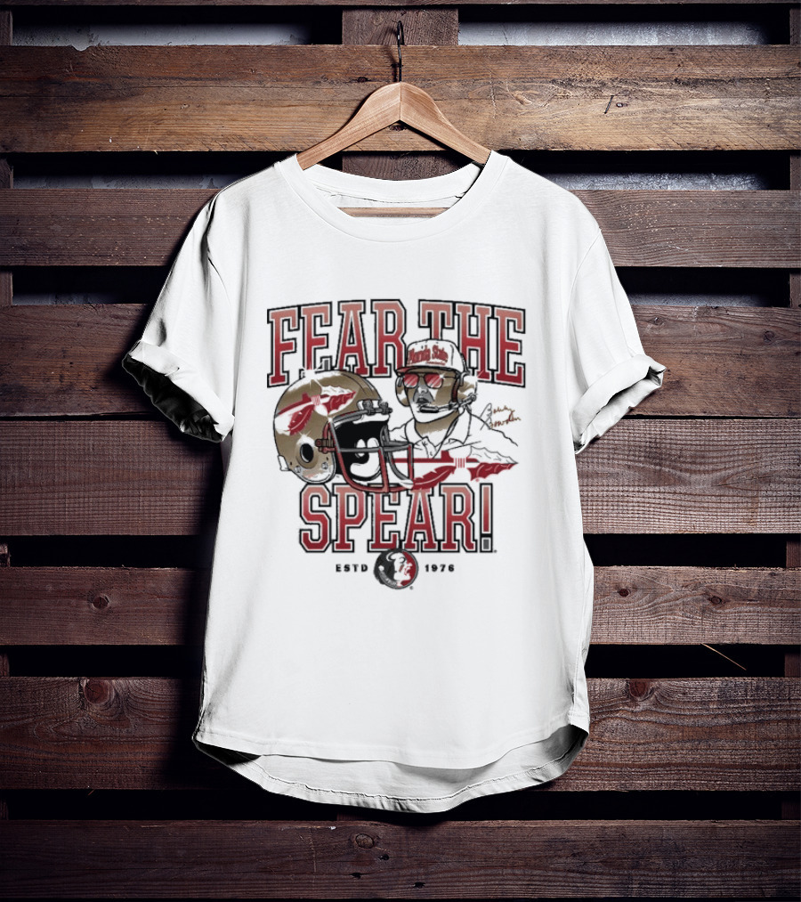 Fear The Spear Bobby Bowden Florida State Seminoles Est 1976 T-Shirt