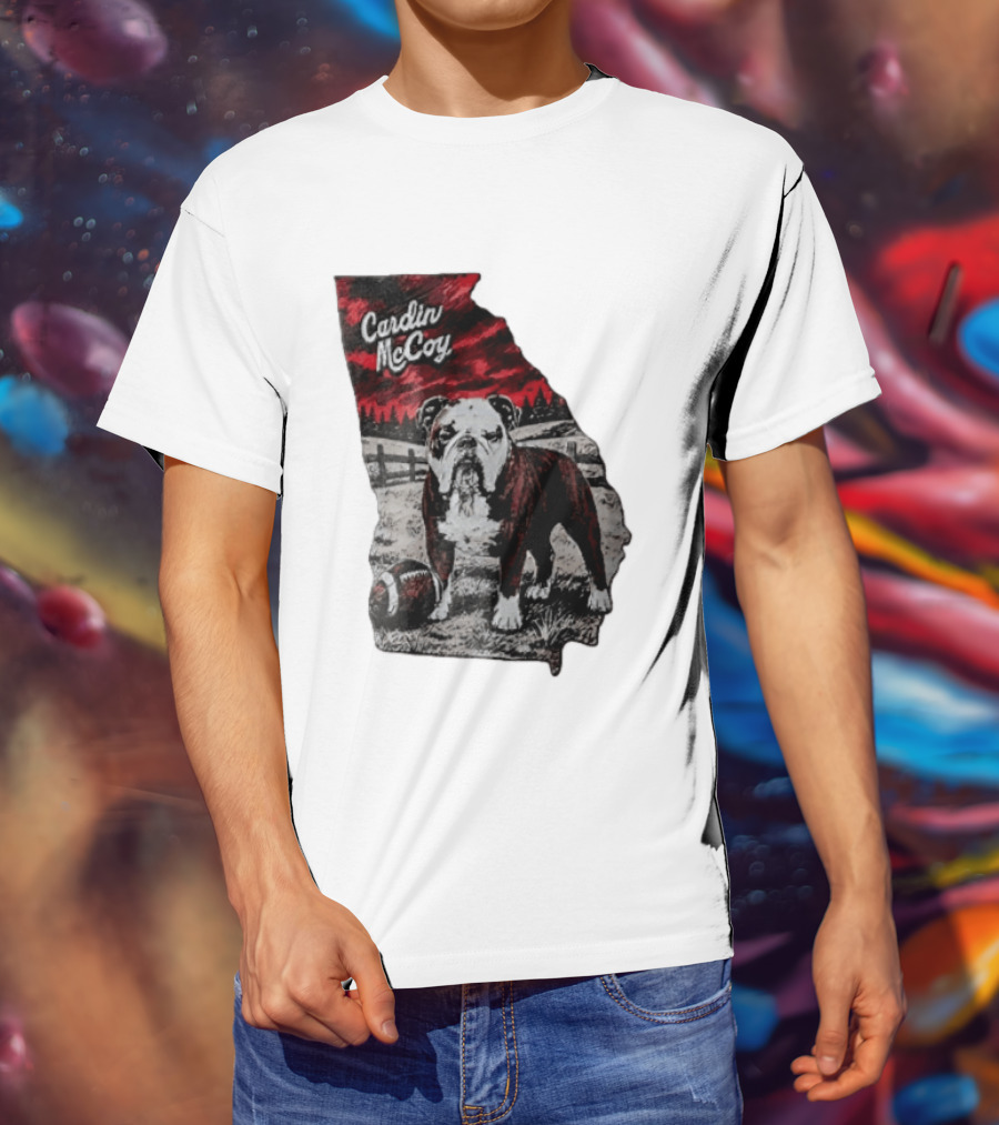 Cardin McCoy Georgia Bulldog Football Landscape T-Shirt