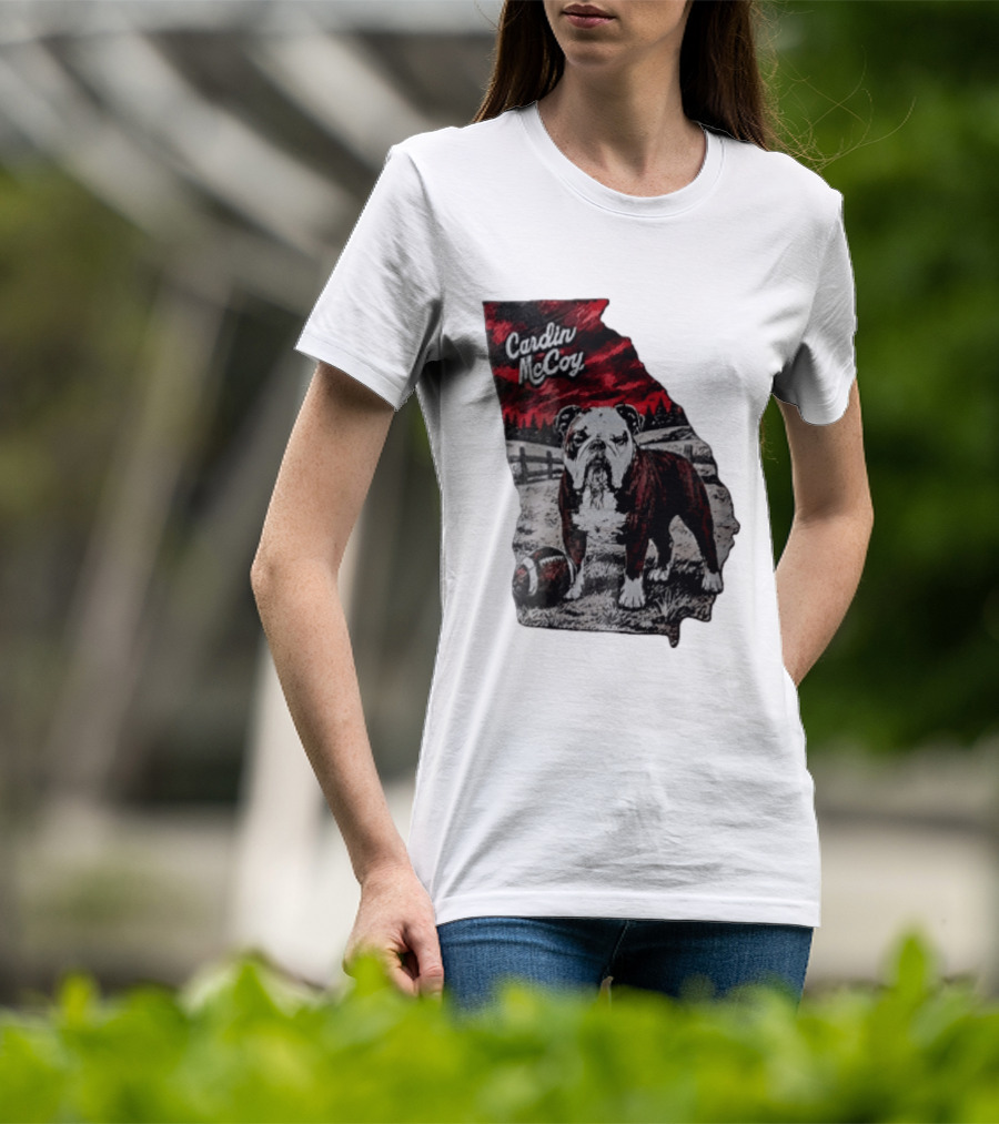 Cardin McCoy Georgia Bulldog Football Landscape T-Shirt