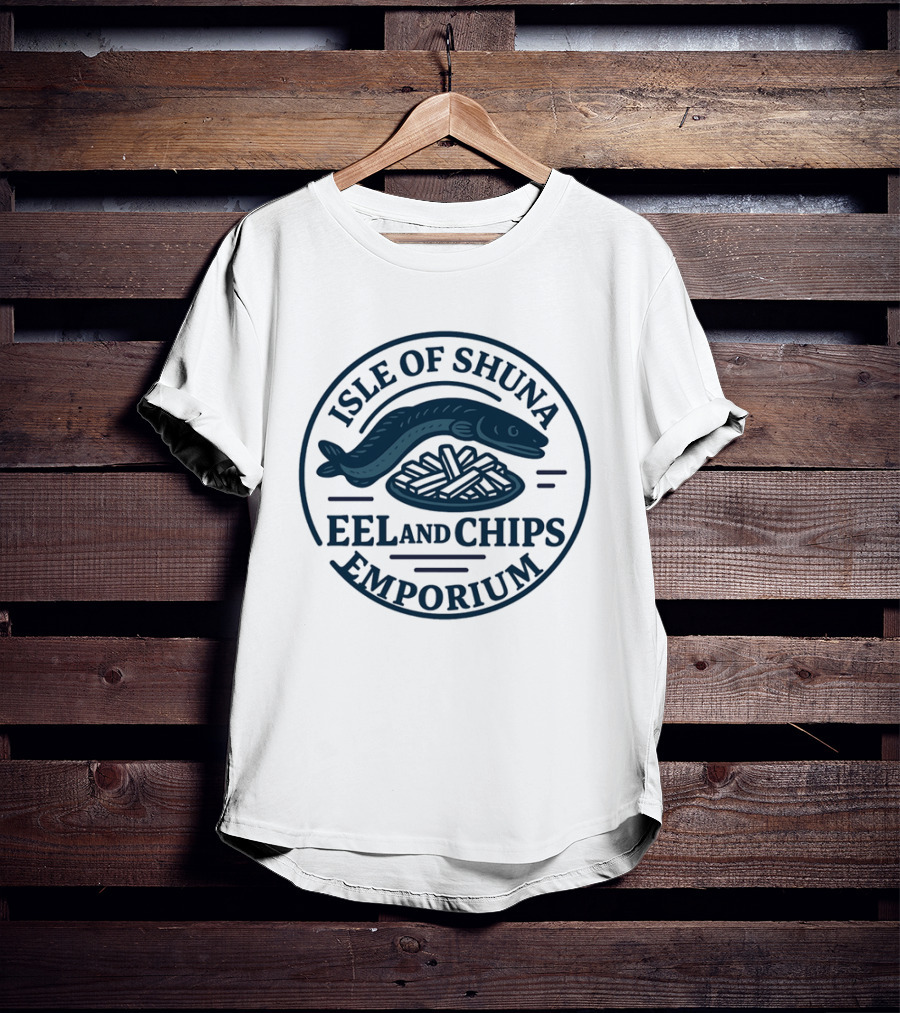 Isle Of Shuna Eel And Chips Emporium Retro Seal T-Shirt
