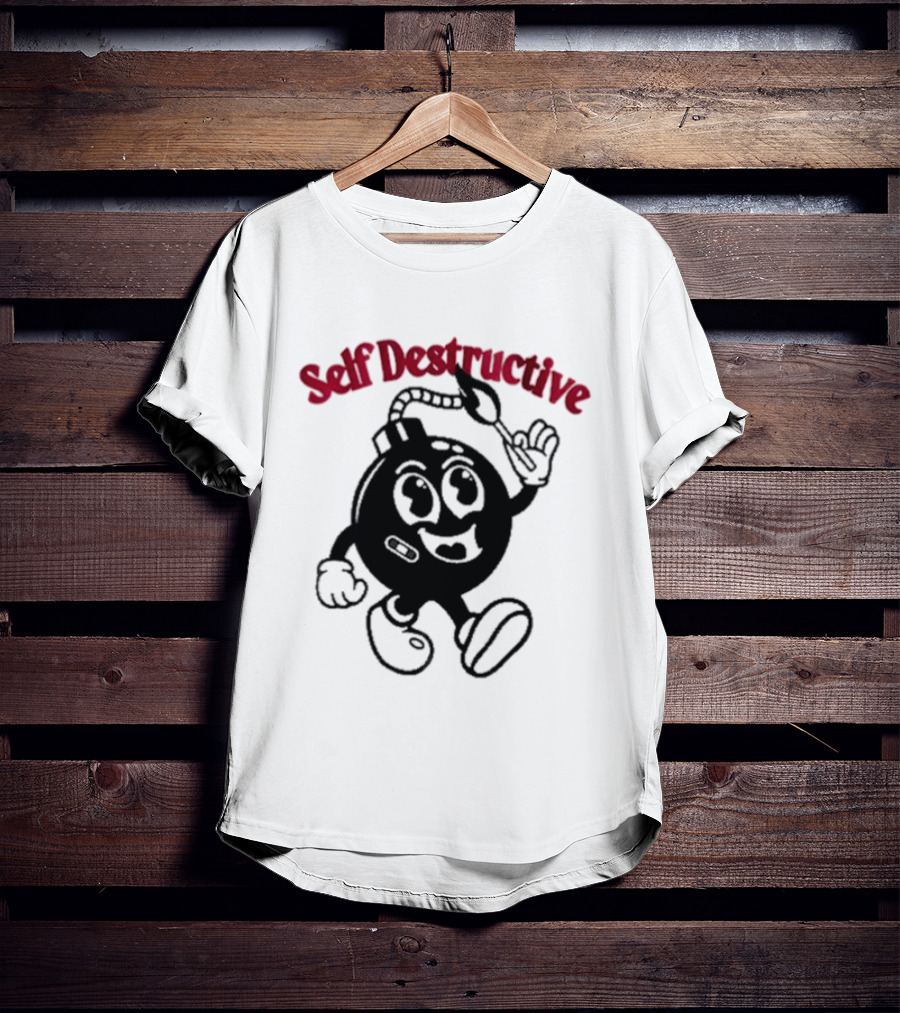 Self Destructive Cartoon Bomb Character With Happy Face T-Shirt