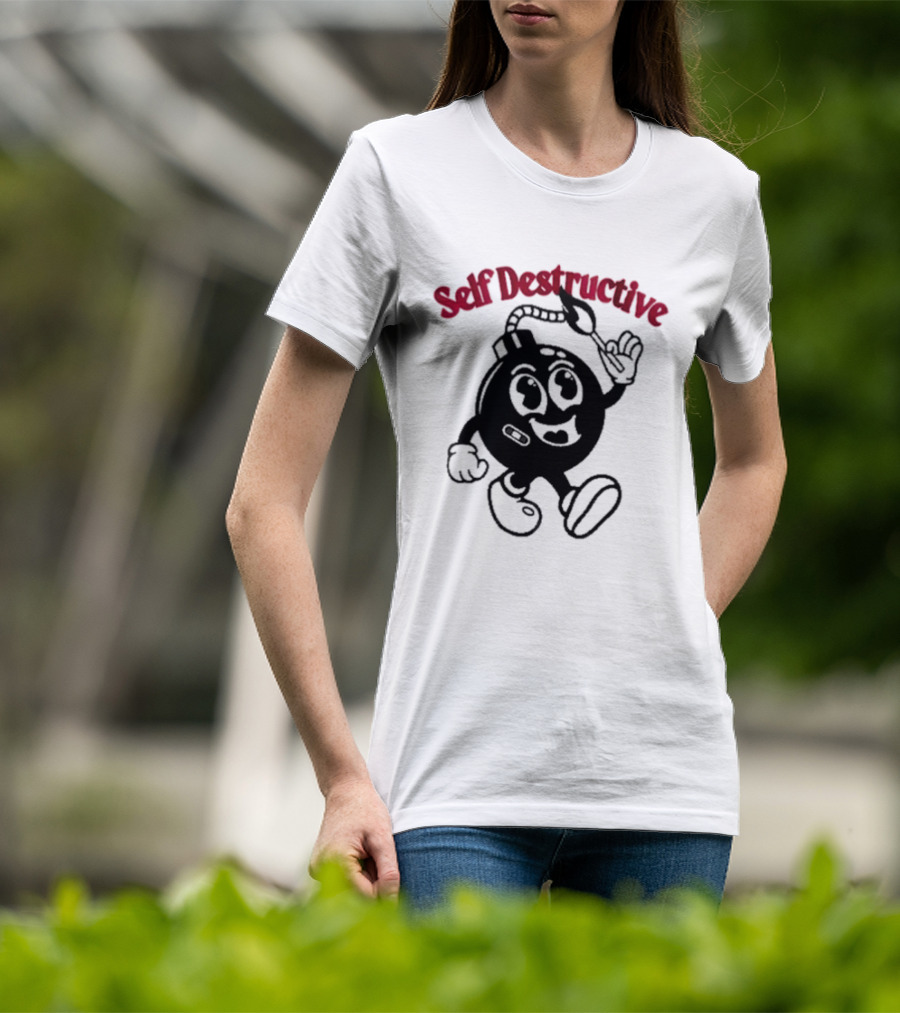 Self Destructive Cartoon Bomb Character With Happy Face T-Shirt